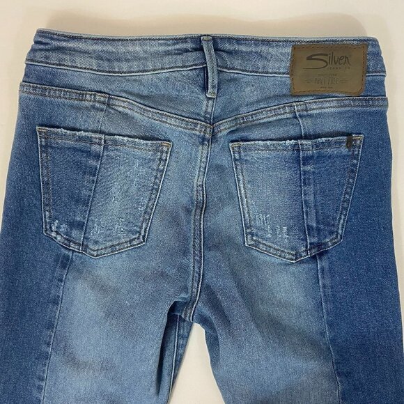 Silver Jeans Izzy Slim Crop Women's Size 25 (26 x 25) Mid Rise Light Wash - Picture 10 of 13